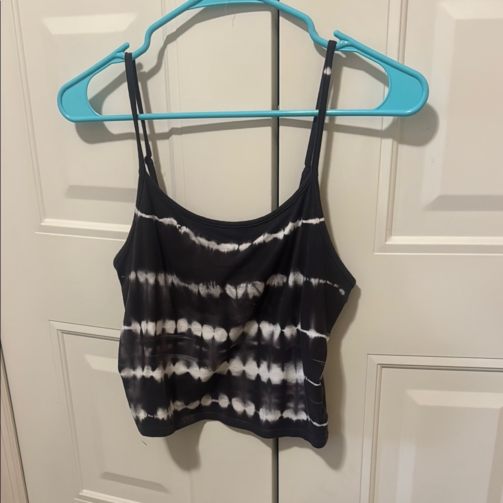 Black and White Tie-Dye Women's Top
